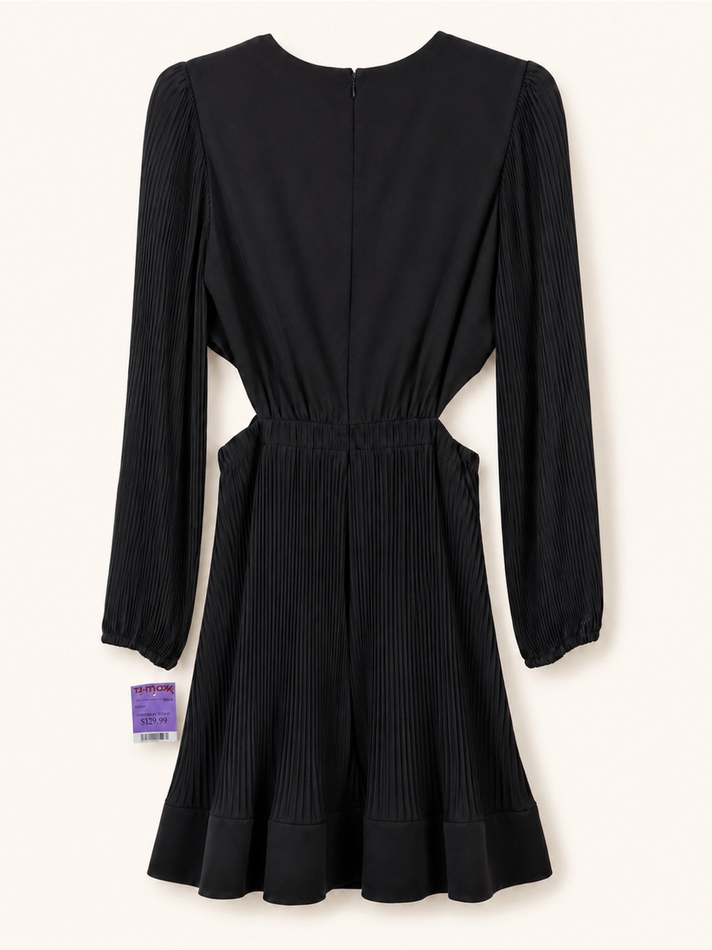 Milly Winnie Black Cutout Pleated Mini Dress NWT Size 6 - Picture 3 of 5